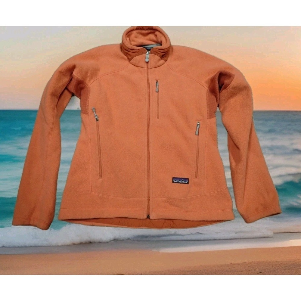 Patagonia R2 Fleece Jacket Womens Small Orange Polartec Regulator Full‎ Zip